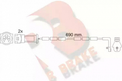 R BRAKE 610445rb -  Сигнализатор, износ тормозных колодок